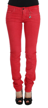 Costume National Red Cotton Blend Super Slim Fit Jeans -   -  Costume National.